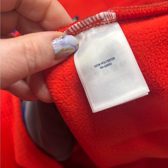 Lands’ End Women's Grid Fleece Full Zip Jacket Size Large (14-16) Orange - Picture 5 of 7